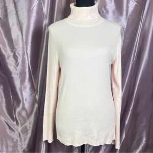 2/$15 Chico’s Pink Turtleneck Knit Top Soft Stretch Cozy Chic (Large)